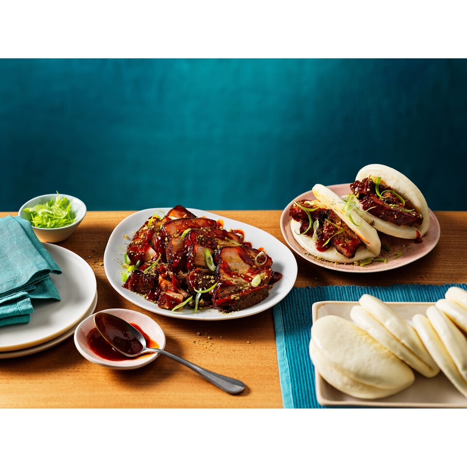 image 1 of Tesco Taste Discoveries Flavours of Korea Garlic & Ginger Pork Belly with Gochujang Glaze 402g