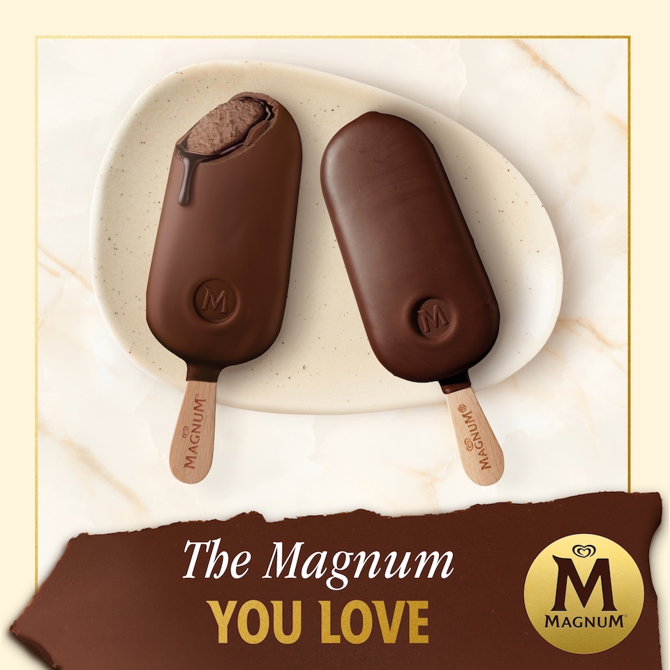 image 1 of MAGNUM ICE CREAM DOUBLE CHOCOLATE 3 x 85 ml