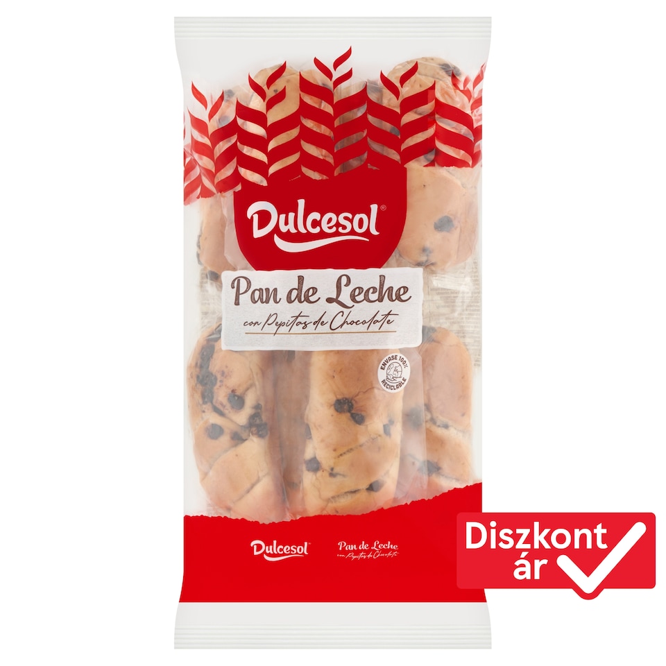 Dulcesol tejes tésztából készült péksütemény csokoládé darabokkal 365 g