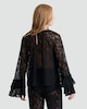 image 4 of F&F Lace Tiered Bell Sleeve Top in Black