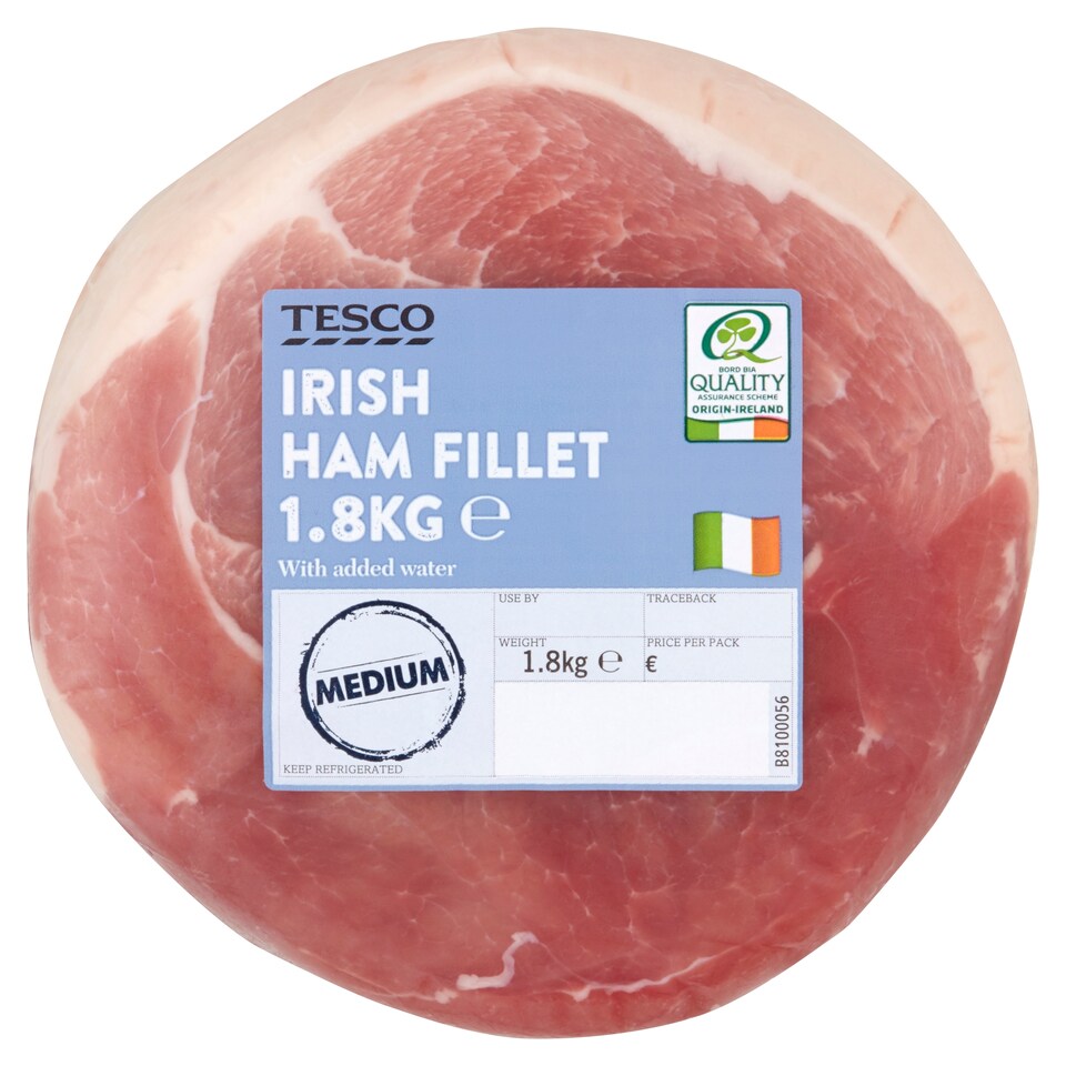Tesco Irish Unsmoked Ham Fillet 1.8 Kilograms