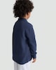 image 3 of F&F Boys Cotton Blend Textured Half Zip Polo Top in Navy