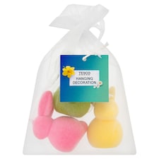 Tesco Easter Flocked Bunny Hanging Soft Decs Toy