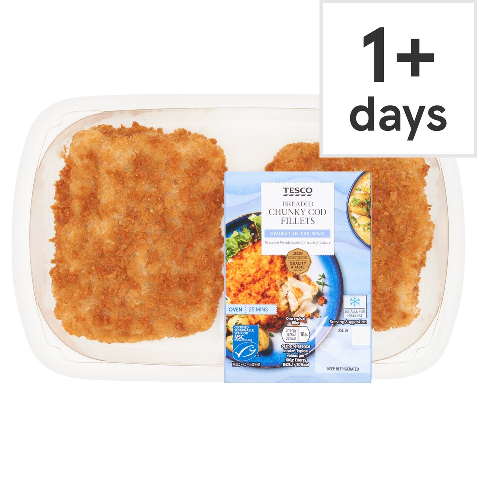 Tesco Cod Roe Tesco 2 Breaded Chunky Cod 350G - Tesco Groceries