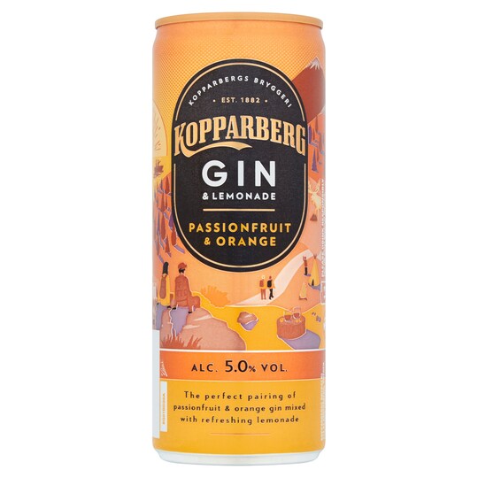 Kopparberg Gin Passion Fruit Orange & Lemonade 250Ml Tesco Groceries