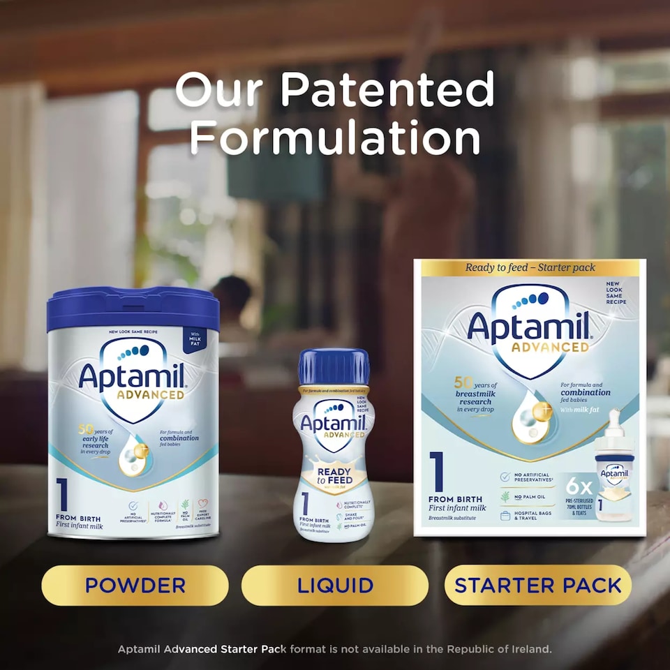 image 1 of Aptamil Advanced 1 First Baby Milk Formula Liquid Ready to Feed from Birth 200ml