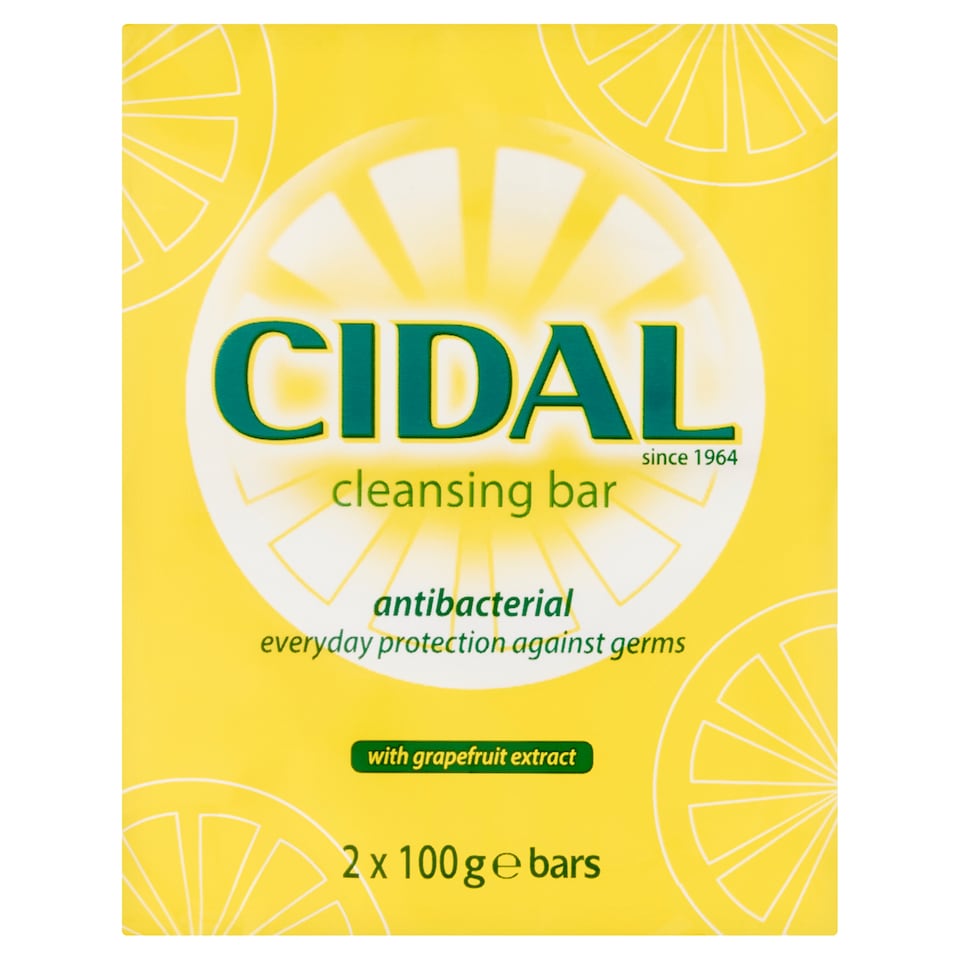 Cidal Antibacterial Cleansing Bars with Grapefruit Extract 2 x 100g 