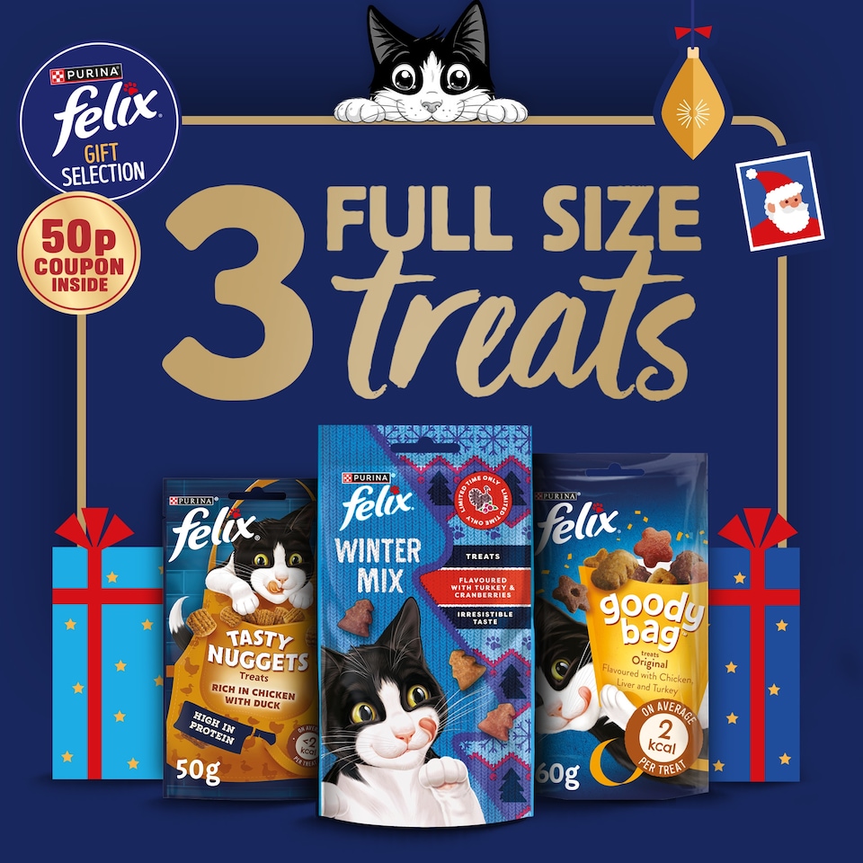 image 1 of FELIX Cat Treats Christmas Selection Stocking 170g