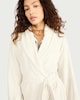 image 1 of F&F Fleece Belted Dressing Gown in Cream