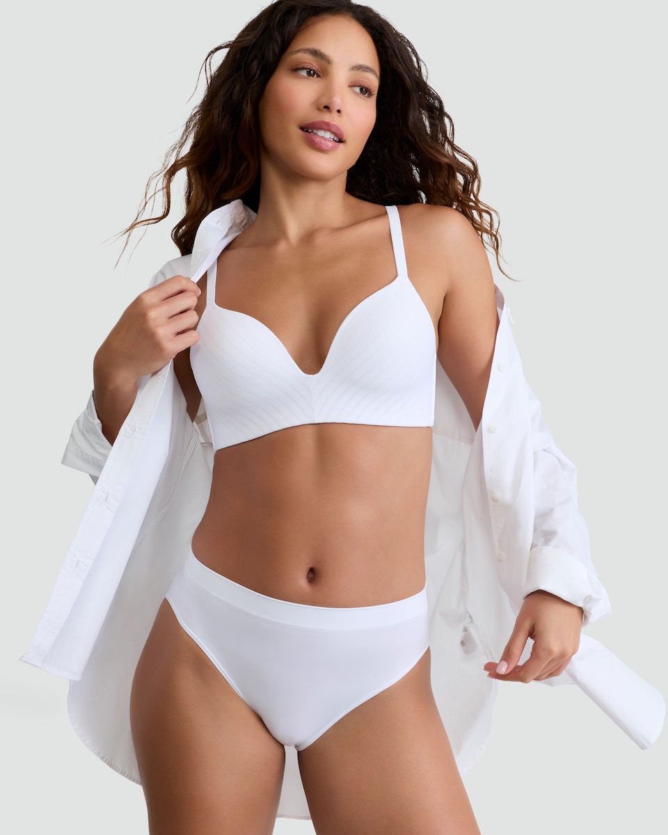 image 1 of F&F 2-Pack Non Wired Striped Padded Bras in Multi
