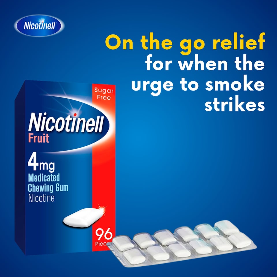 image 1 of Nicotinell Stop Smoking Aid 4mg Medicated Chewing Gum - Fruit 96s