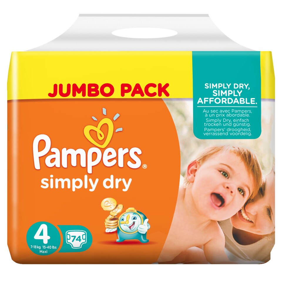 Pampers Simple Dry Size 4 Jumbo Pack 74