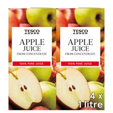 Tesco Pure Apple Juice 4 X 1 Litre