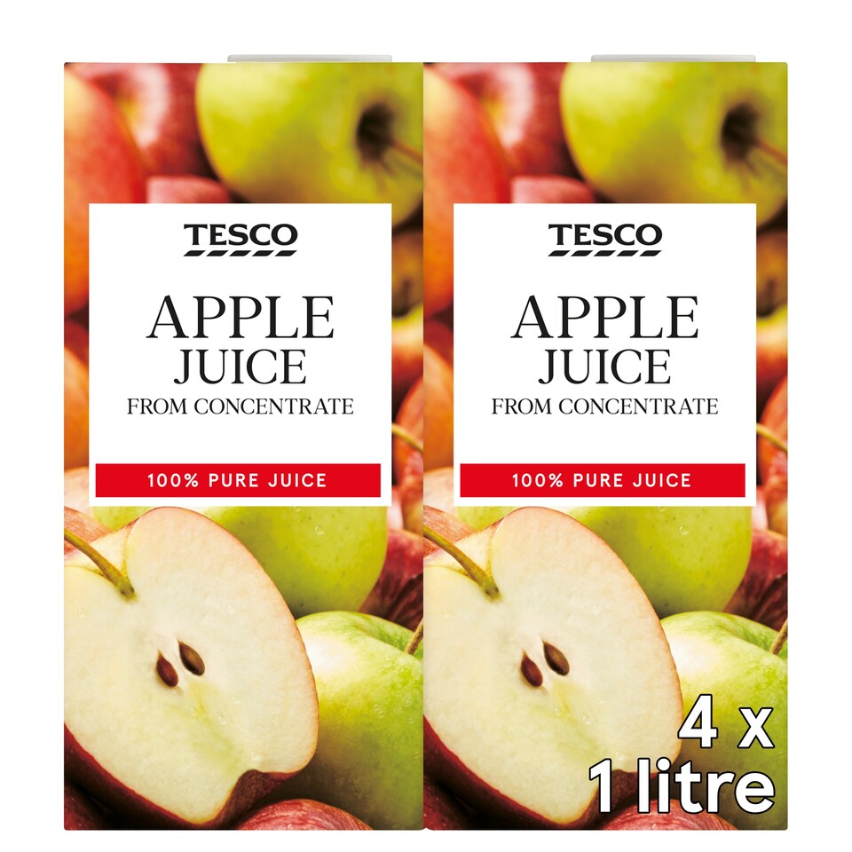 Tesco Pure Apple Juice 4 X 1 Litre