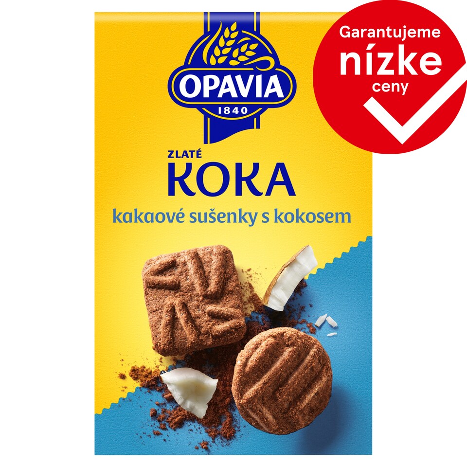 Opavia sušienky Zlaté Koka s kokosom a kakaom 180 g