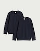 image 4 of F&F School Unisex 2-Pack Cotton Rich Sweatshirts in Navy
