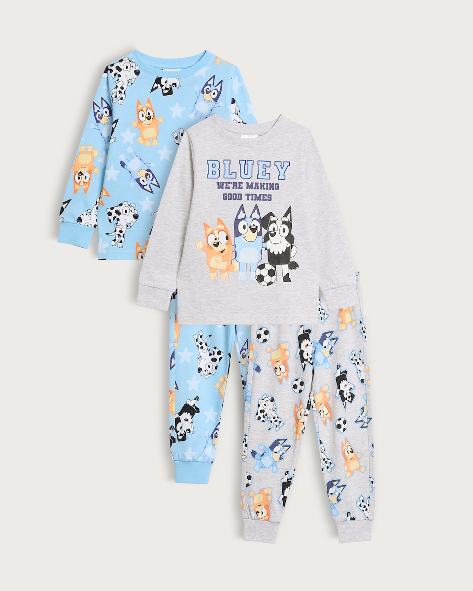 Bluey 2-Pack Cotton Rich Print Pyjama Set in Multi