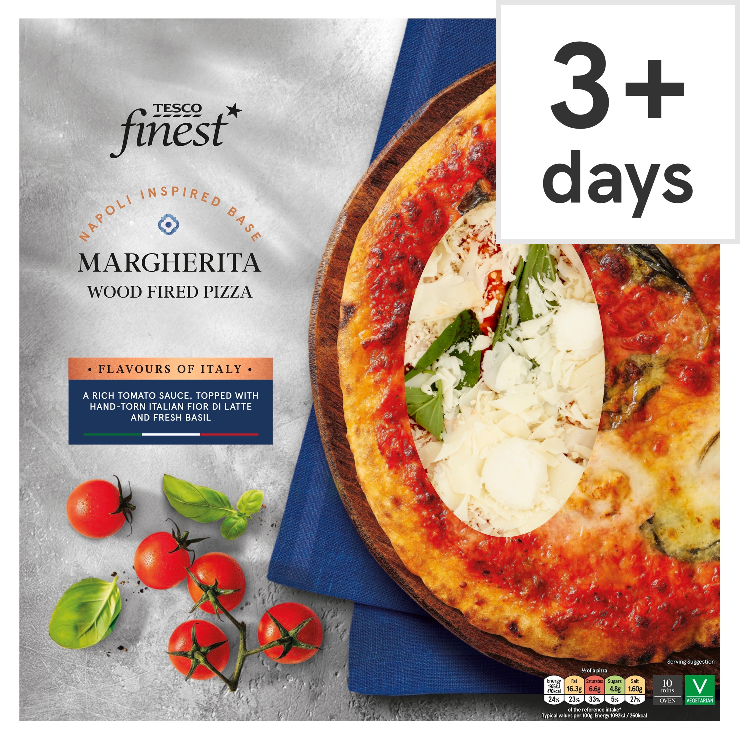 Tesco Finest Margherita Wood Fired Pizza 410g