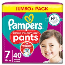 Pampers Premium Protection Nappy Pants Jumbo Pack Size 7 40 Pack