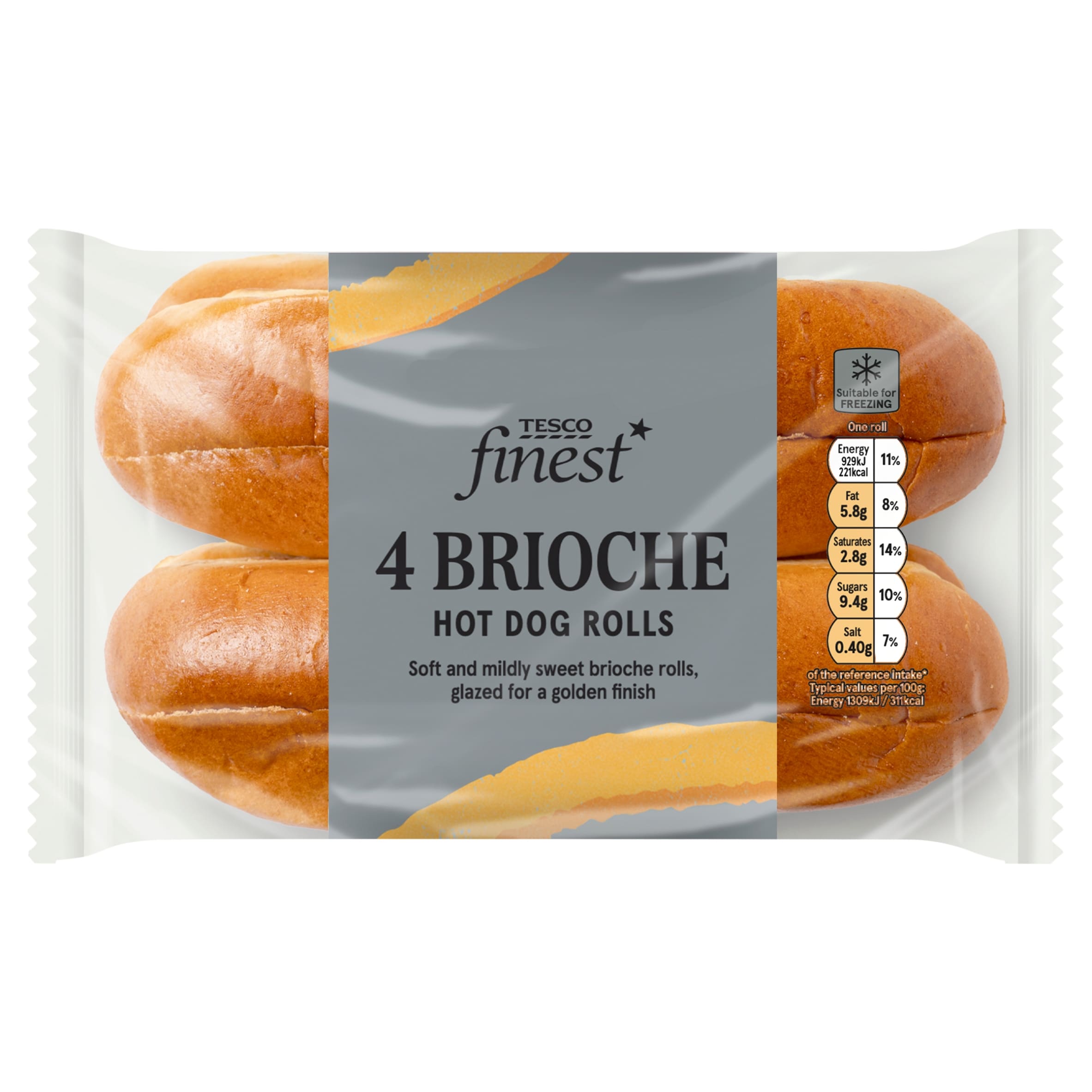 Tesco Finest Brioche Hot Dog Rolls 4 pack