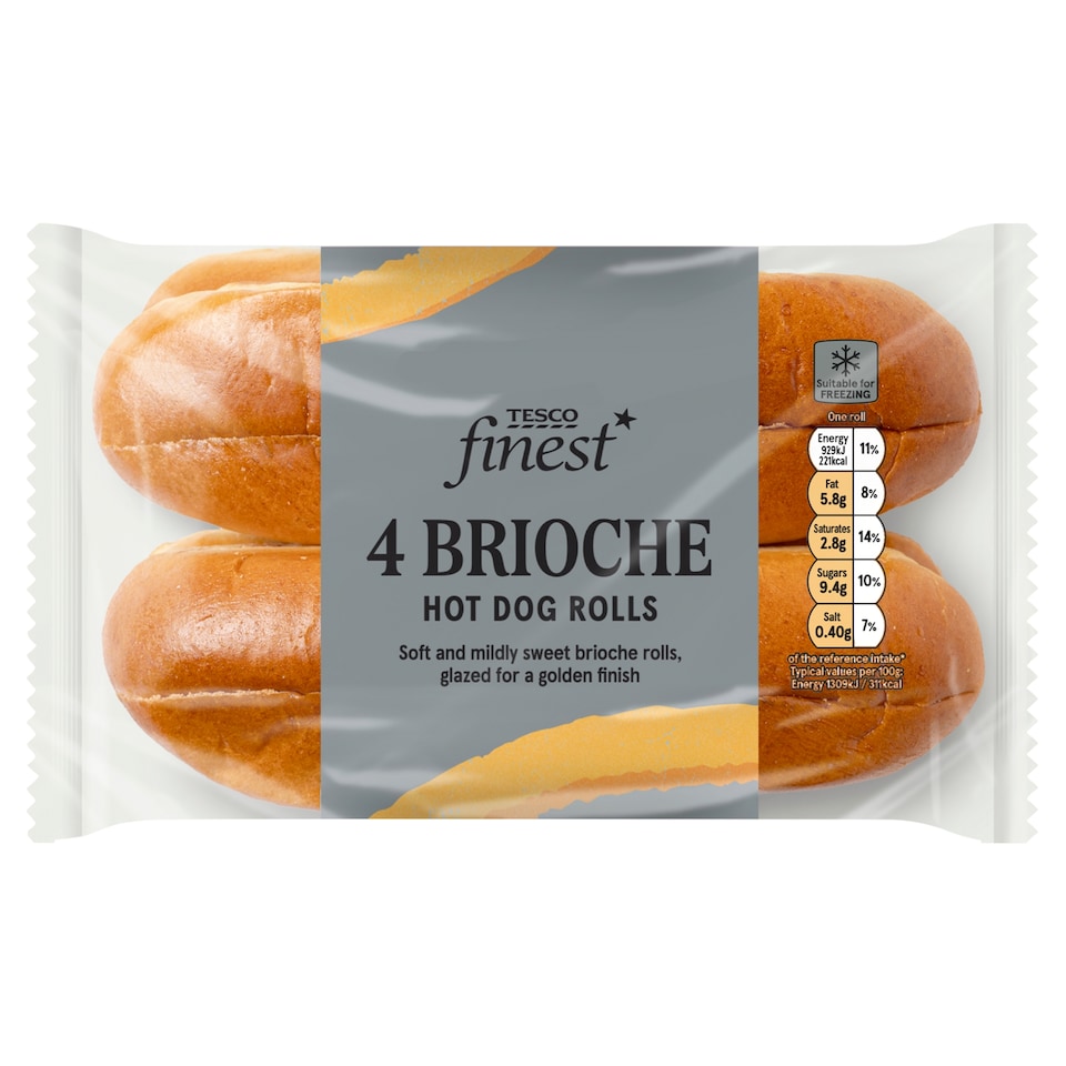 Tesco Finest Brioche Hot Dog Rolls 4 pack