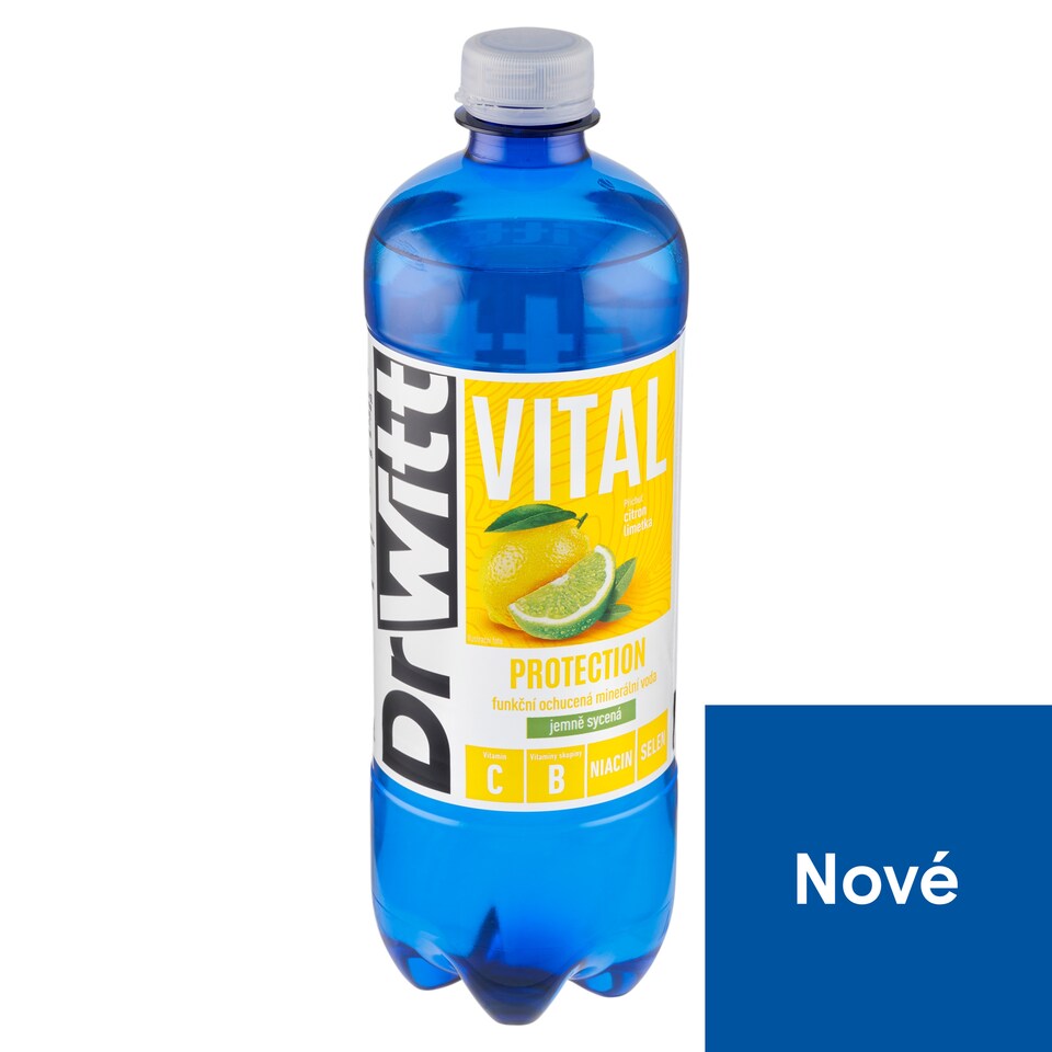 DrWitt Vital Protection funkční ochucená minerální voda příchuť citron limetka jemně sycená 750ml