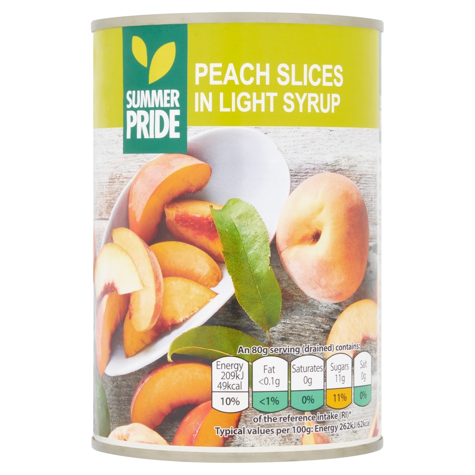 Summer Pride Peach Slices In Light Syrup 411G