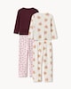image 2 of F&F Girls 2-Pack Pure Cotton Bear Printed Pyjama Sets in Multi