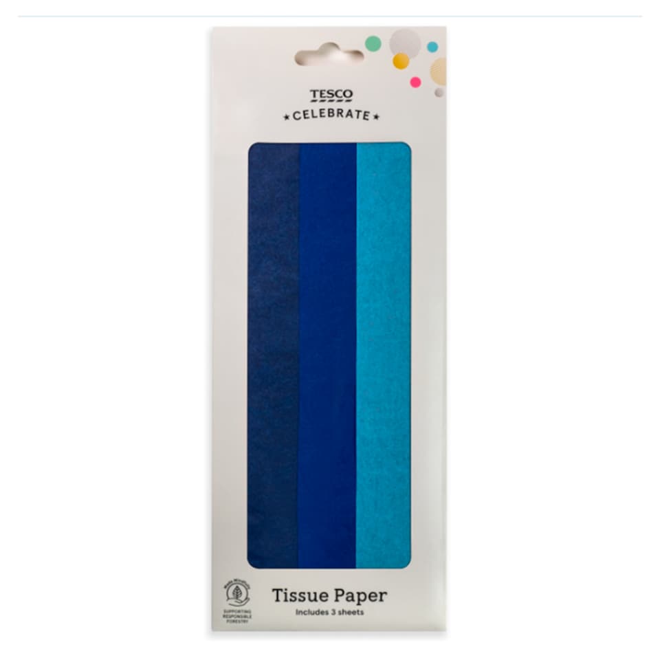Tesco Multi Blue Tissue 3 Pack