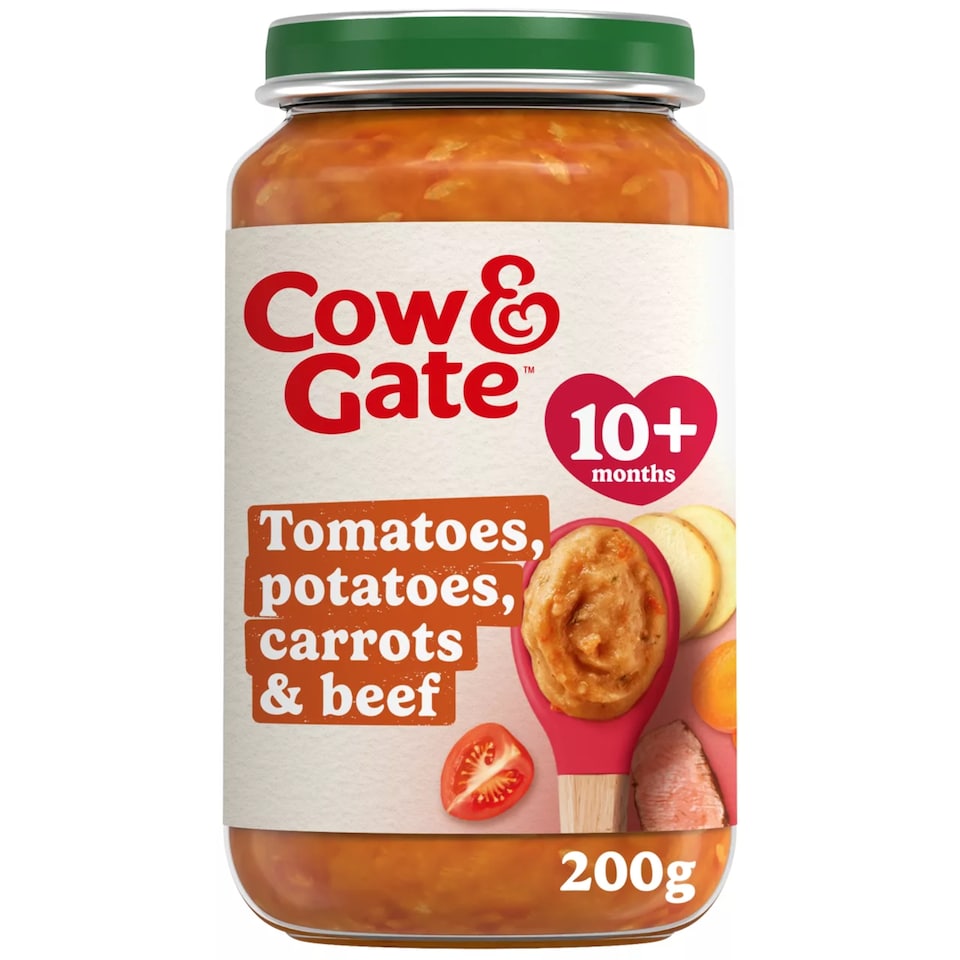 image 1 of Cow & Gate Carrot Beef Tomato & Potato Baby Food Meal Jar 10+ Months 200g