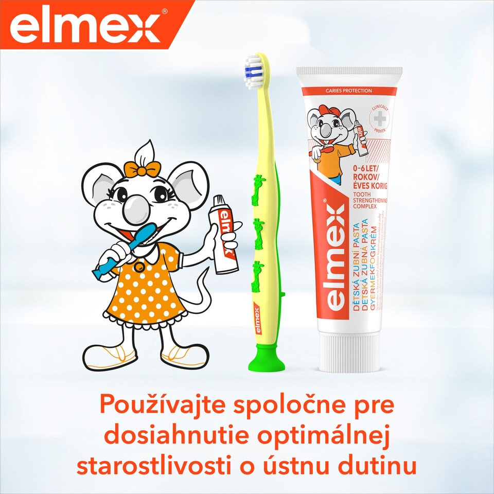 obrázok 1 z elmex® Kids detska zubná pasta pre deti od 0-6 rokov 50 ml