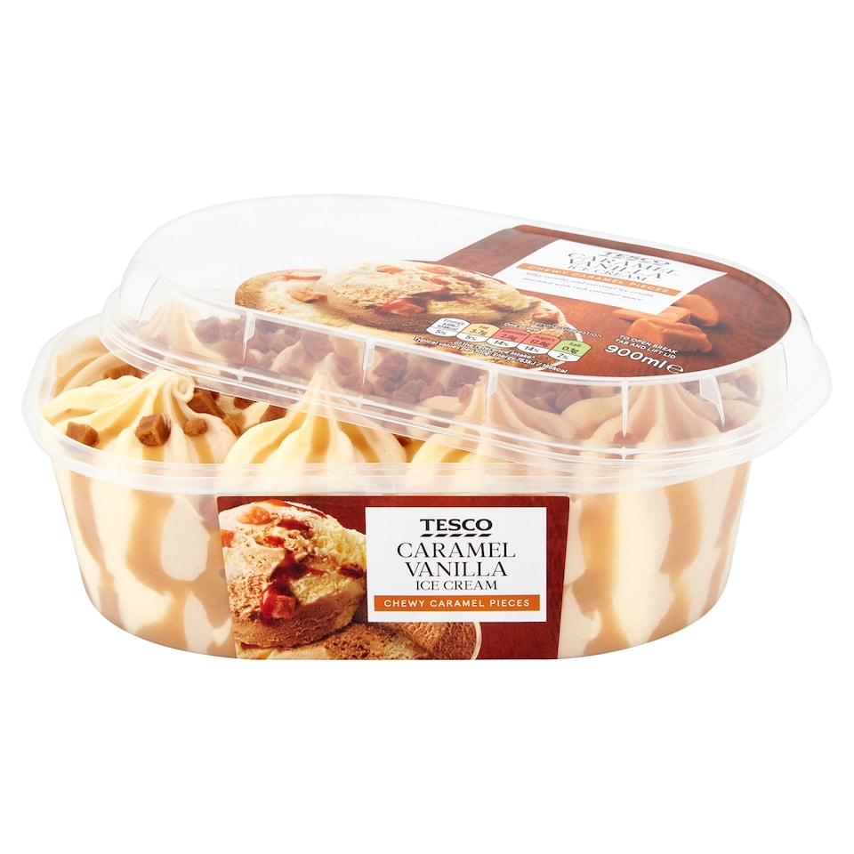 image 1 of Tesco Caramel Vanilla Ice Cream 900Ml