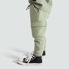 F&F Boys Cotton Rich Cuffed Cargo Joggers in Khaki