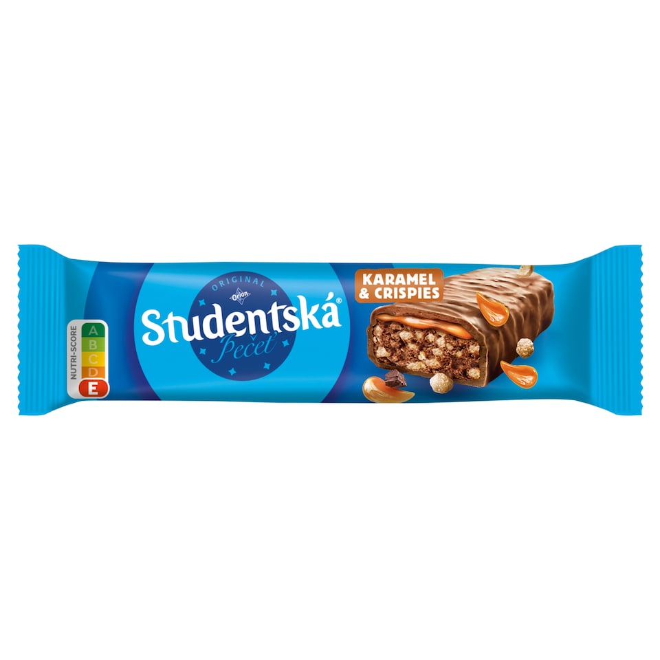 Studentská pečeť Karamel & Crispies, tyčinka s karamelem a cereálními křupinkami 38g