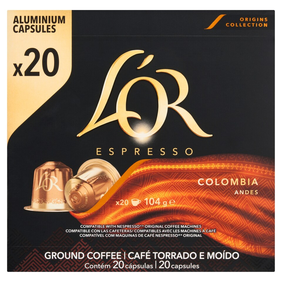 Obrázek 1 pro produkt L'OR Espresso Colombia Andes pražená mletá káva v kapslích 20 ks 104g