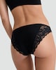 image 4 of F&F 3-Pack High Leg Lace Trim Ribbed Knickers in Black