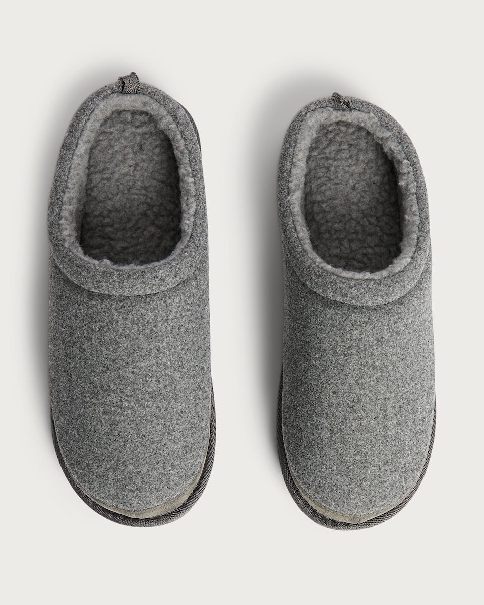 image 1 of F&F Borg Lined Slippers in Grey