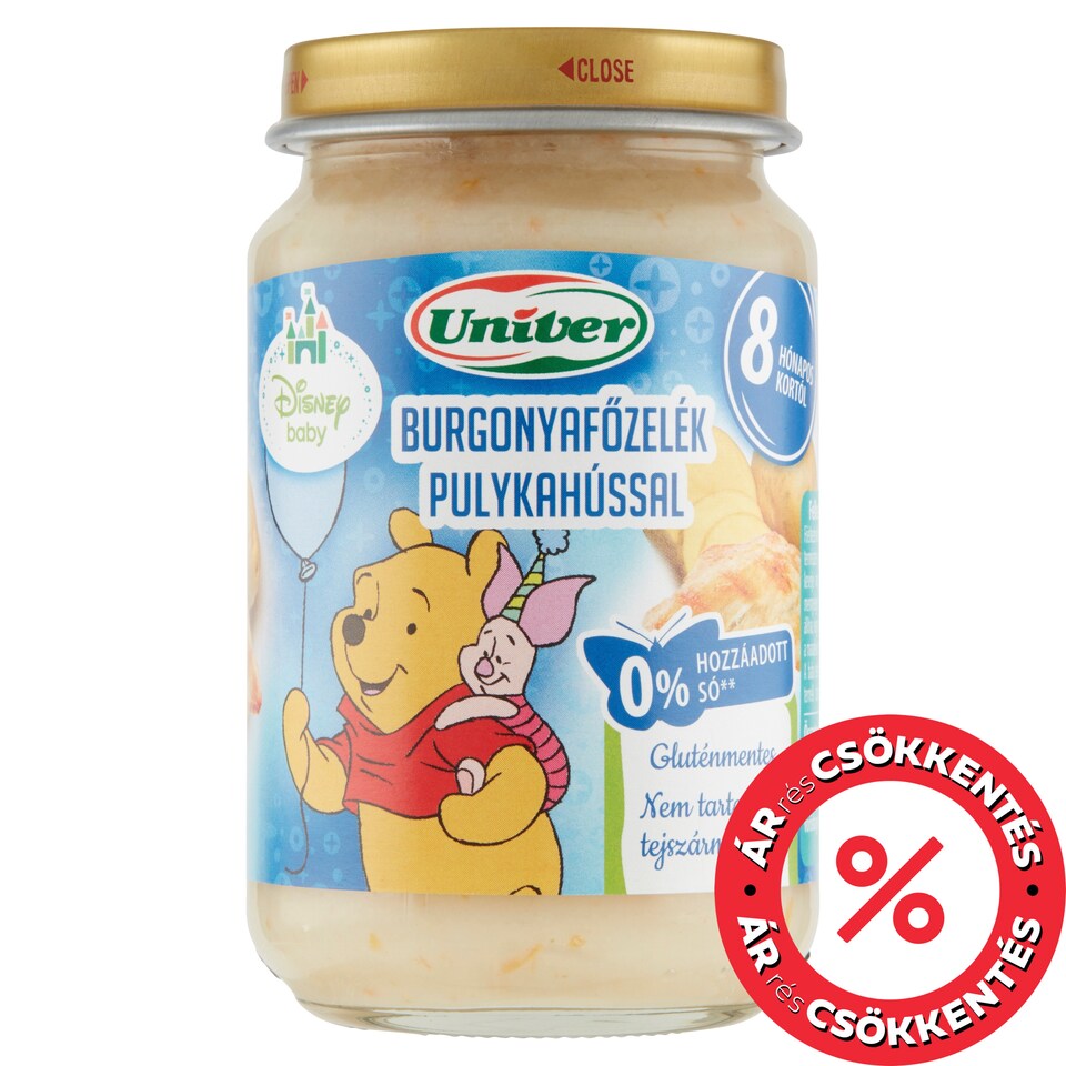 Univer burgonyafőzelék pulykahússal bébiétel 8 hónapos kortól 163 g
