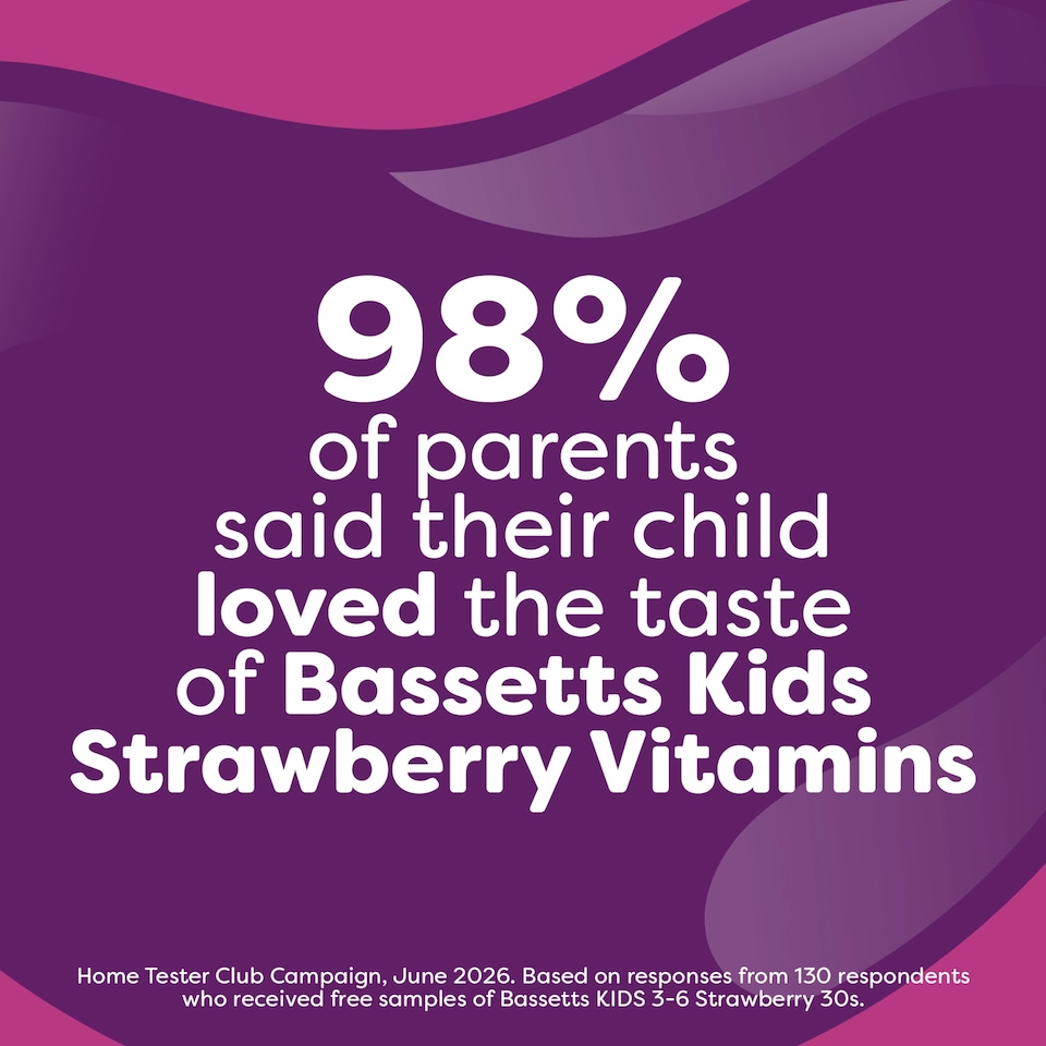 image 1 of Bassetts Kids Multivitamin 3-6 years Strawberry Gummies x 60