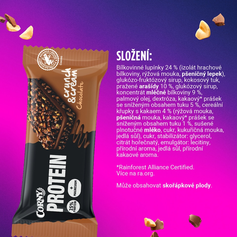 Obrázek 1 pro produkt CORNY Crunch & Cream Čokoláda 35g