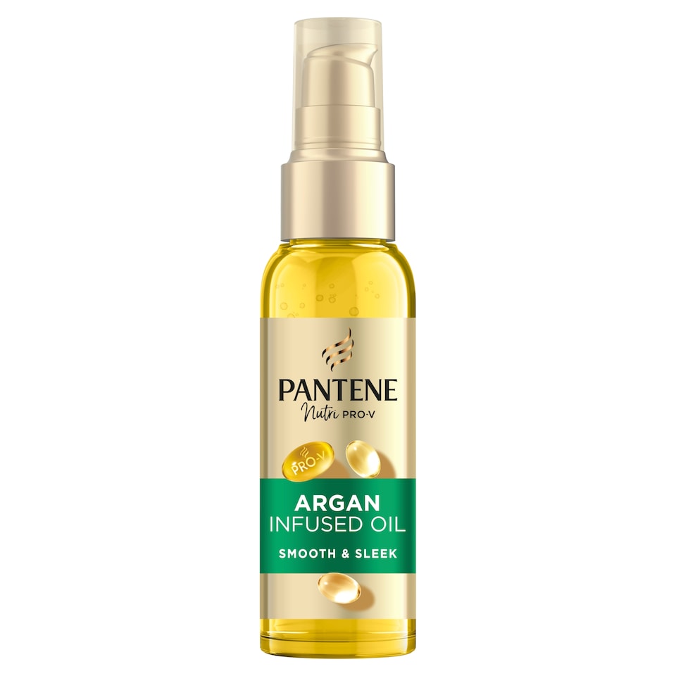 Pantene Pro-V Smooth & Sleek Argan Infused Hair Oil 100ml for Frizzy, Dull Hair. Leave In