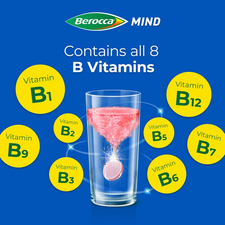 image 1 of Berocca Mind Berry Flavour 15 Effervescent Tablets 
