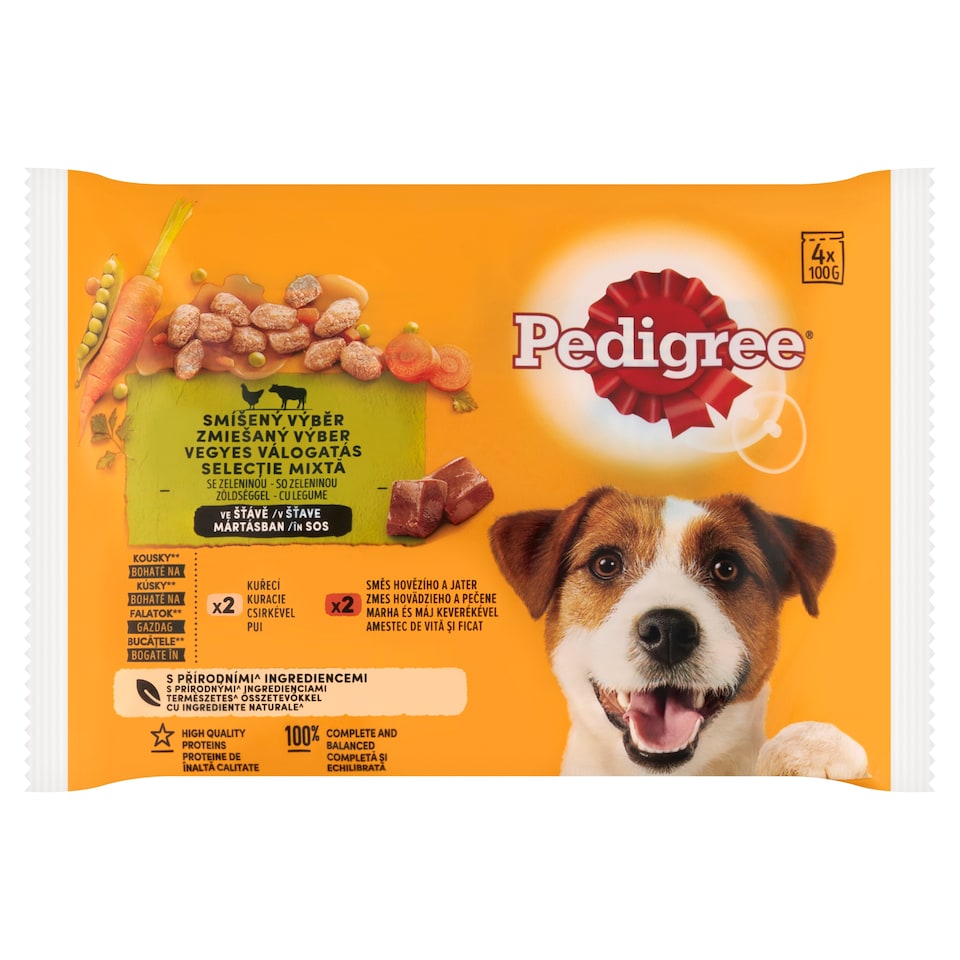 image 1 of Pedigree Mixed Selection Complete Wet Food for Adult Dogs with Mince 4 x 100 g (400 g)
