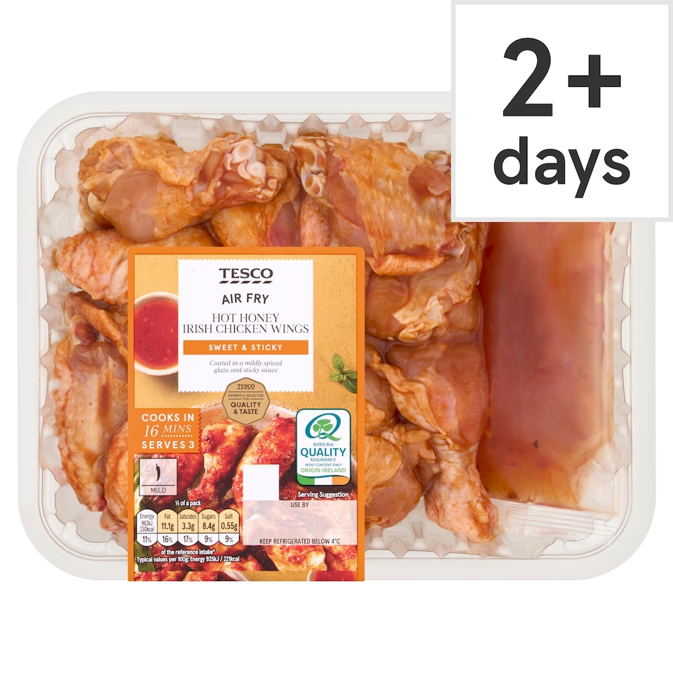 Tesco Air Fry Hot Honey Irish Chicken Wings 500g