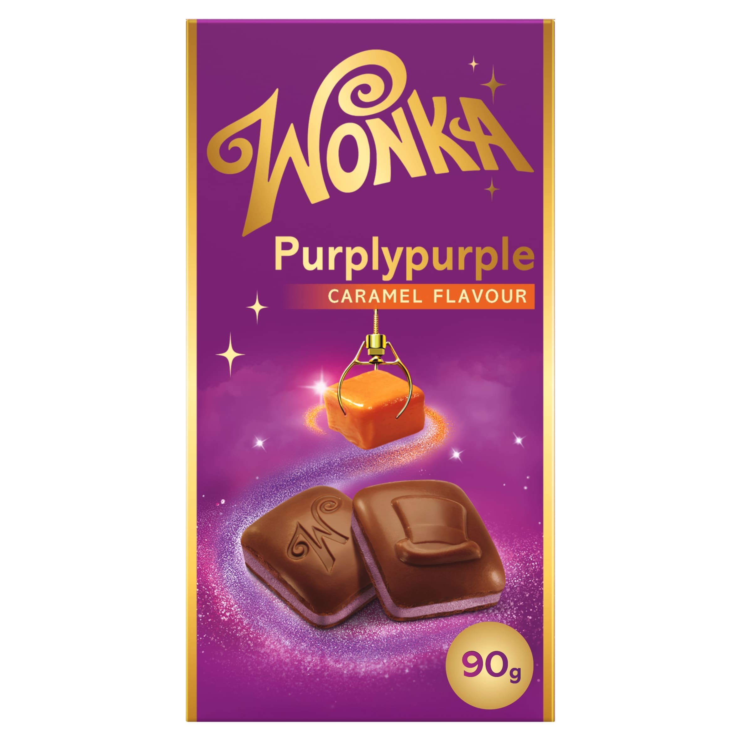 Wonka Purplypurple Caramel Flavour Milk Chocolate Bar 90g