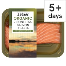 Tesco Organic 2 Boneless Salmon Fillets 265G