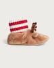 image 1 of F&F Baby Fleece Reindeer Ribbed Booties in Multi