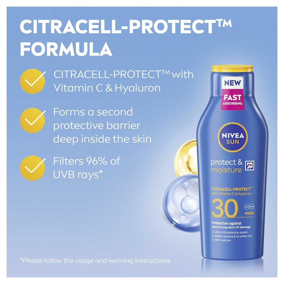 image 1 of NIVEA SUN Protect & Moisture SPF30 Sun Cream Lotion 400ml