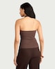 image 3 of F&F Cotton Rich Halter Neck Top in Brown