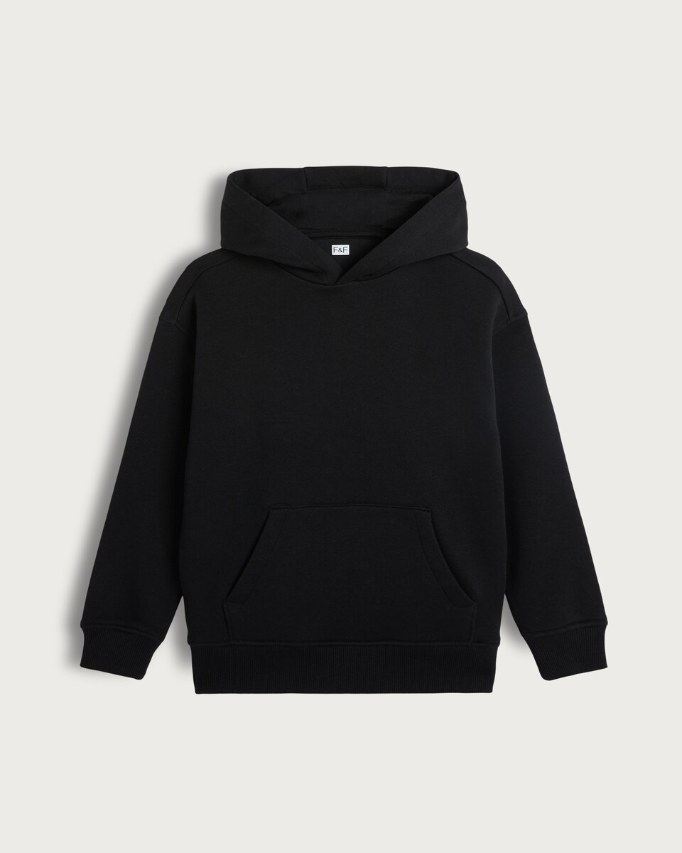 image 1 of F&F Boys Cotton Rich Oversized Hoodie in Black